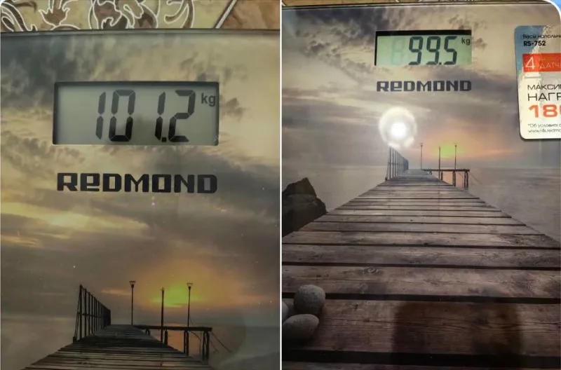 Весы участницы: 101,2 и 99,5 кг