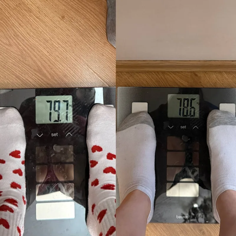 Весы Зенты: 79,7 и 78,6 кг